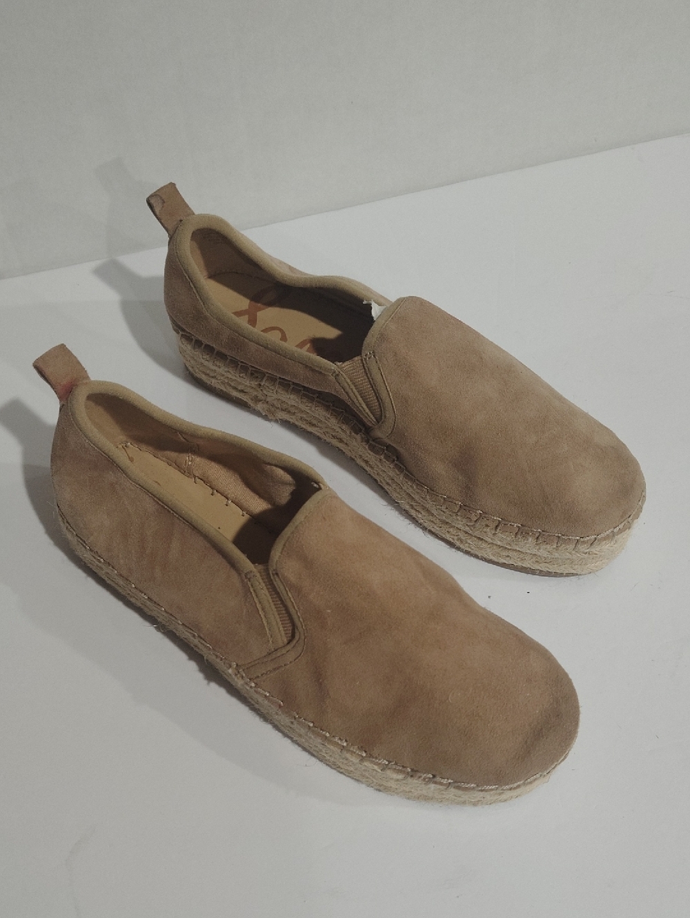 Suede Slip-On Espadrilles - Tan